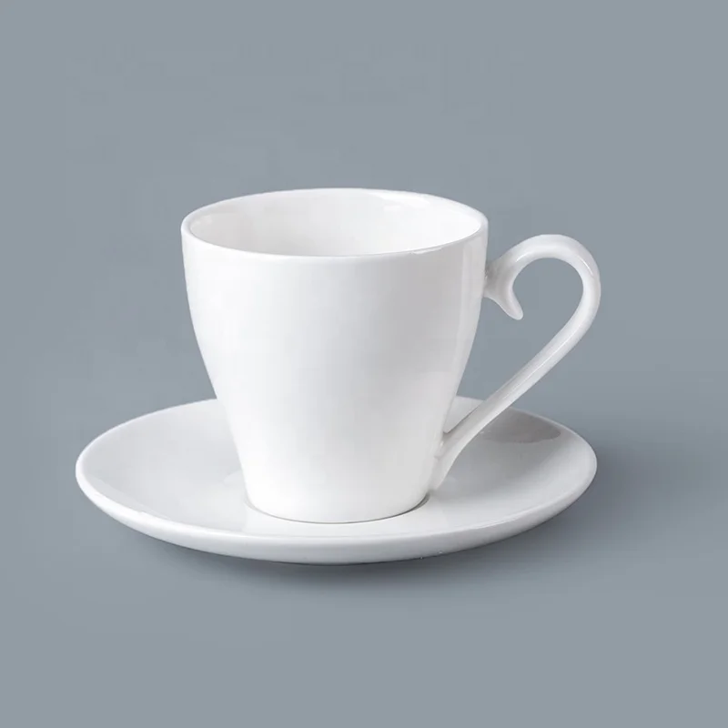 
White Restaurant Hotel Supplies Coffee Cup Porcelain Tea Cups, Crockery Restaurant Tea Cup And Saucer For Hotel* 
