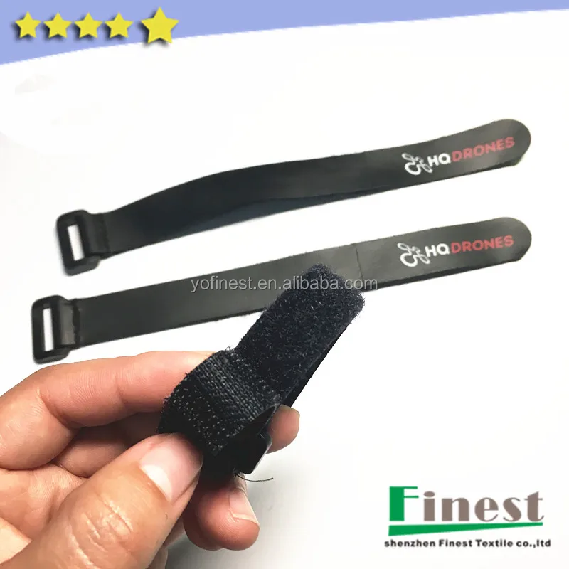 Non Slip Nylon Hook Loop Ties Full Rubberized Battery Strap with Logo