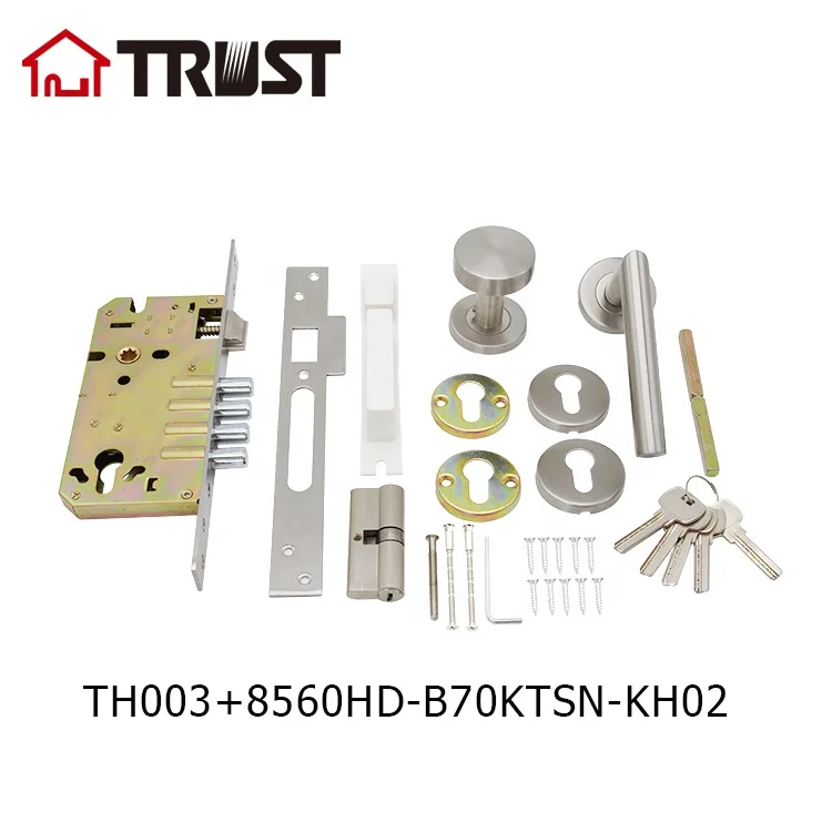 TRUST TH003-SS + 8560-B70KTSN-KH02 ручка дверной ручки из нержавеющей стали 304 с врезным замком и цилиндром
