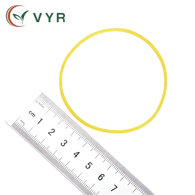 100% natural Yellow Elastic Rubber Bands Professional manufacturer 2.5 Inches in Diameter