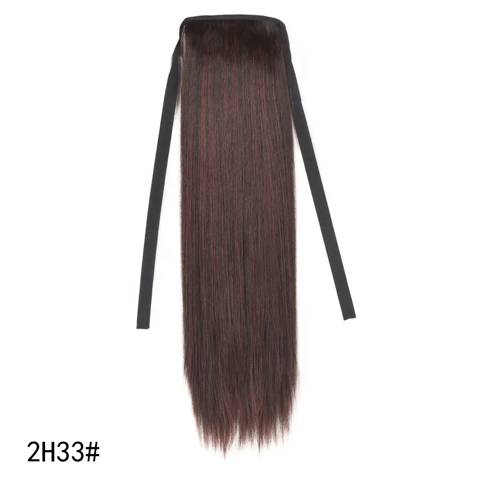 
Cheap silky Straight Ombre Synthetic Ponytail Extensions Hair Drawstring Ponytails Heat Resistant Wrap Ponytail For Women 