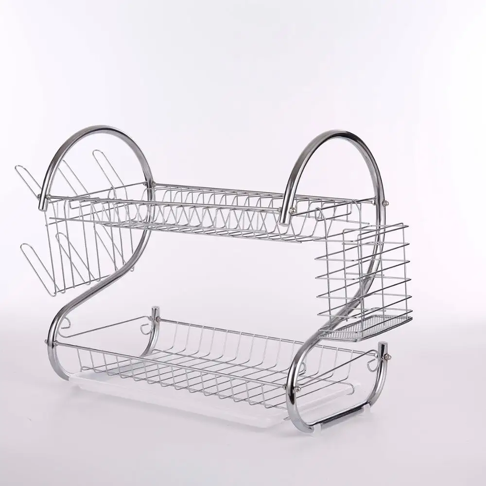 
popular kitchen sink dish rack two layer dish drainer good quality 
