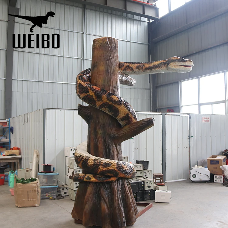 Life size animal silicone rubber animatronic snake statue