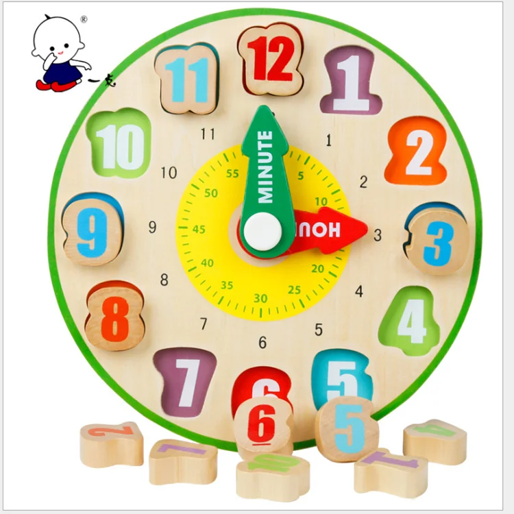 Montessori intelligence hand grasp puzzle wooden geometric puzzle for kids