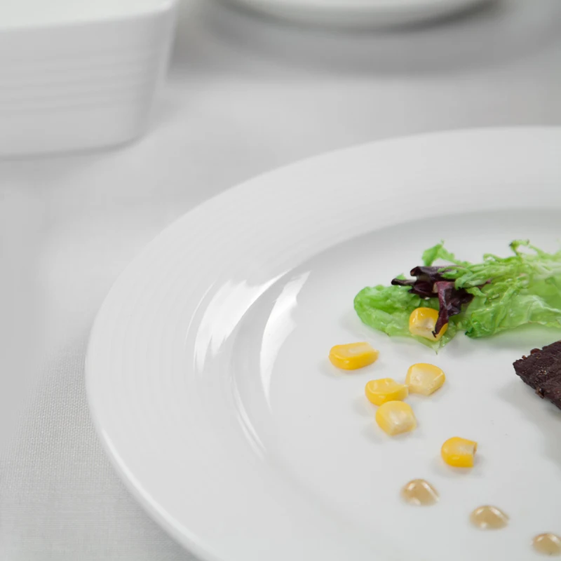 Unique Products 2019 Eco-Friendly Catering Crockery Sets, Magnesium Porcelain Dinnerware S,et,  Porcelain Tableware White