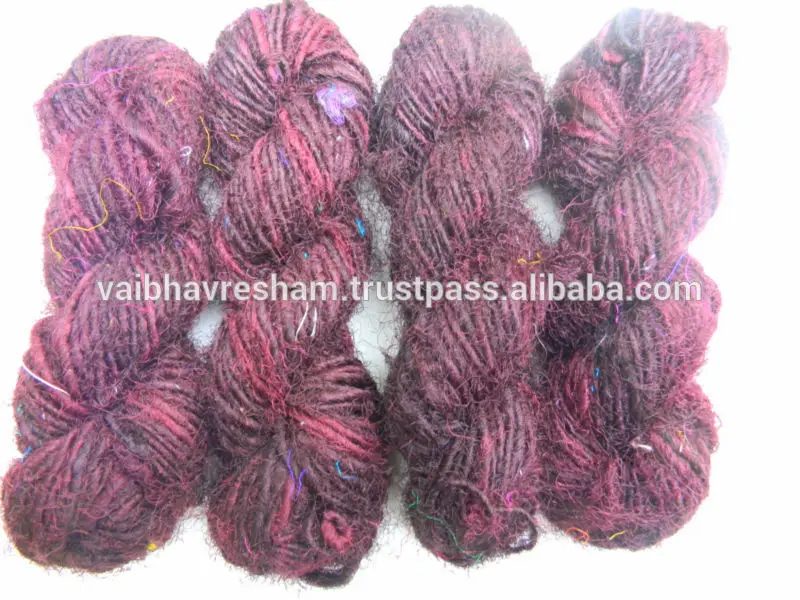 восстановленный сари sanddle коричневый шелковой пряжи