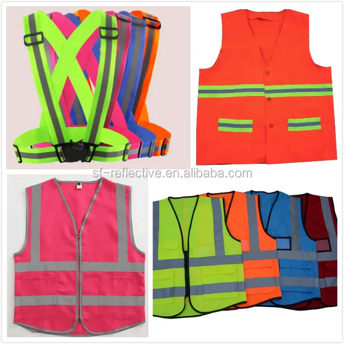 EN471 EN 13356 high elastic customized logo printed high visibility reflective working safety sleeveless vest strap manufacture