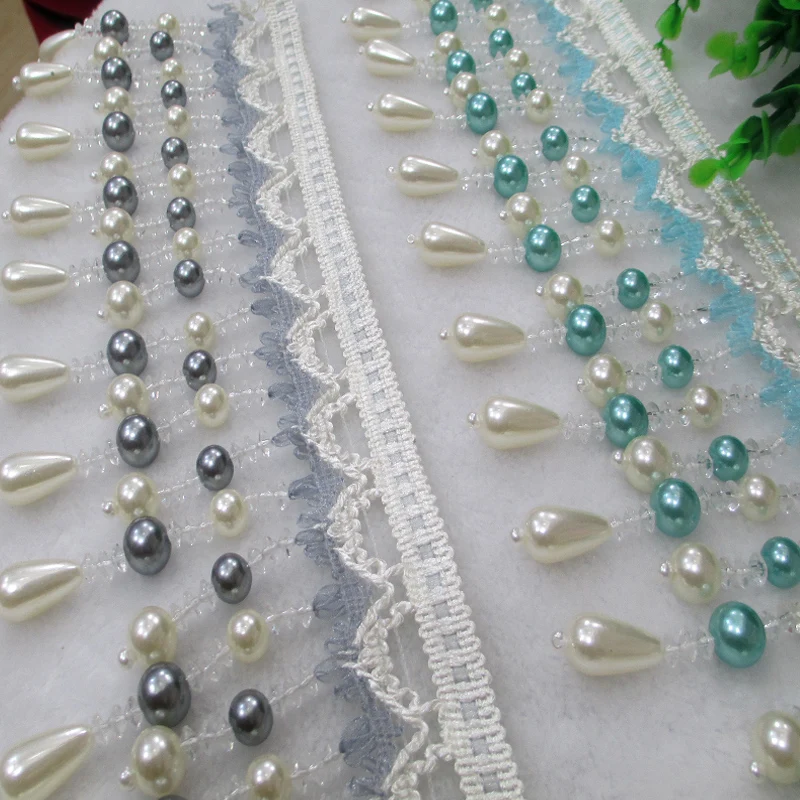 
acrylic fringe borla pompons margen pinsel taupe curtain boncuk 