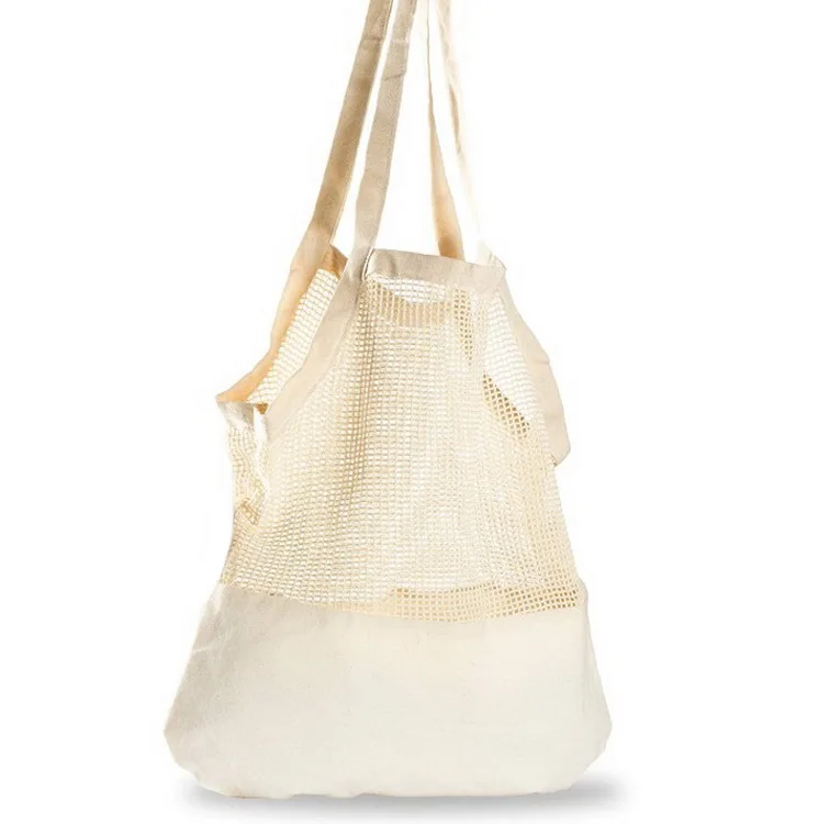 GOTS Certified Eco-friendly 100% Organic Cotton Muslin Mesh Produce Mesh Net Shopping Cooking Bag