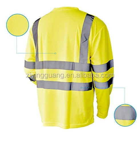 
Safety workwear short sleeve t shirt with pocket and ANSI 