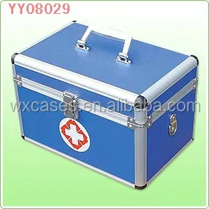 aluminum first aid box,first aid kit box,medical case with a pocket and a tray inside From Nanhai,Foshan,Guangdong,China