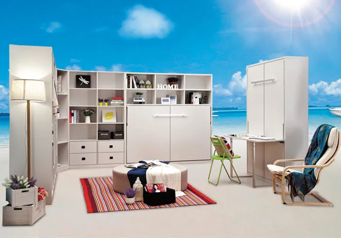 Скрытые Раскладушка С Стены кровать в Белом TA-K14