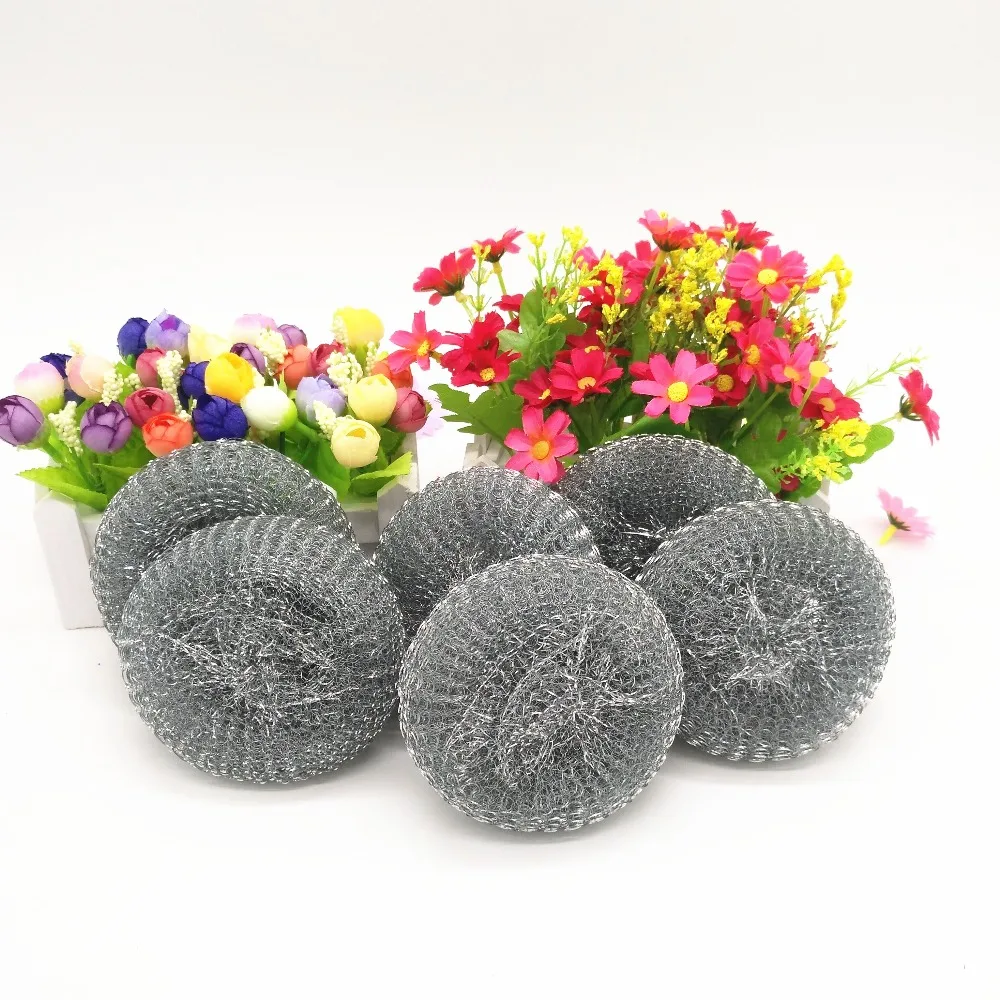 6 шт. оцинкованные губки из нержавеющей стали/губка/чистящий мяч для кухни