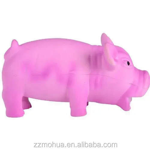 Puppy / Dog Pet Toy - Latex Pink Pig With Realistic Pig Grunting Sounds