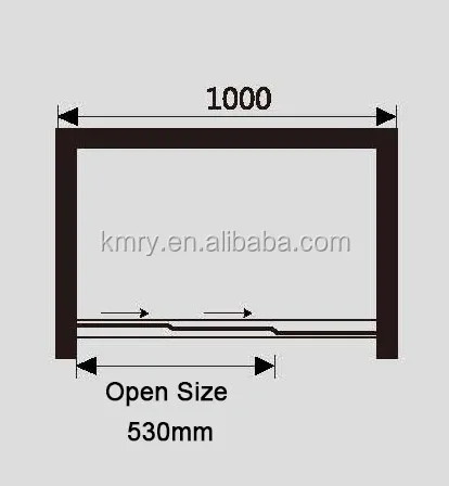 KMRY Aluminum Frame Connect Move Screen 3 Panel Glass Slide Door Folding Bathroom Shower Room Enclosure