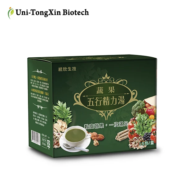 Питательные травяные овощи и фрукты, мгновенный порошок, энергетический напиток, 15 упаковок, доступна OEM и ODM