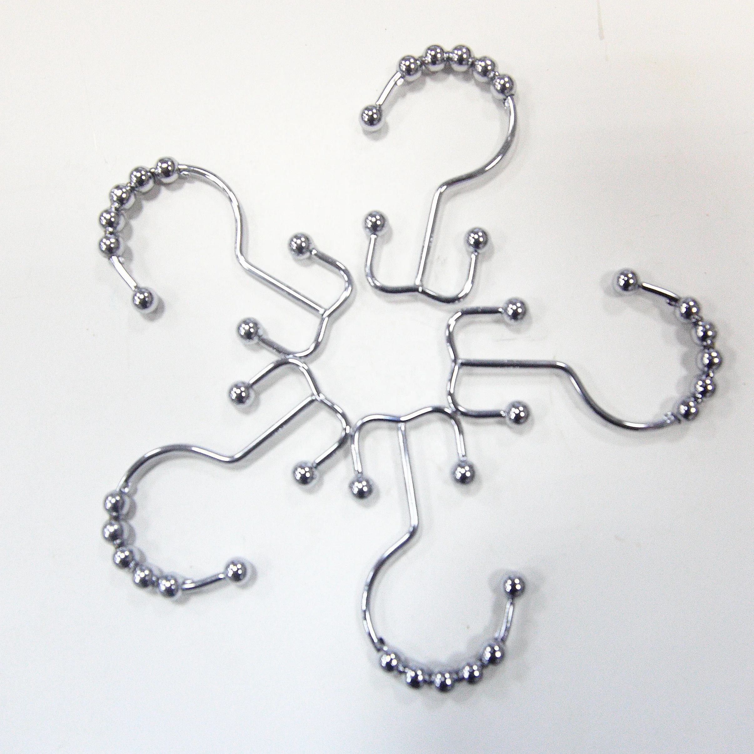 
Double Slide Head Bathroom Shower Rod Type Stainless Steel Curtain Hook 