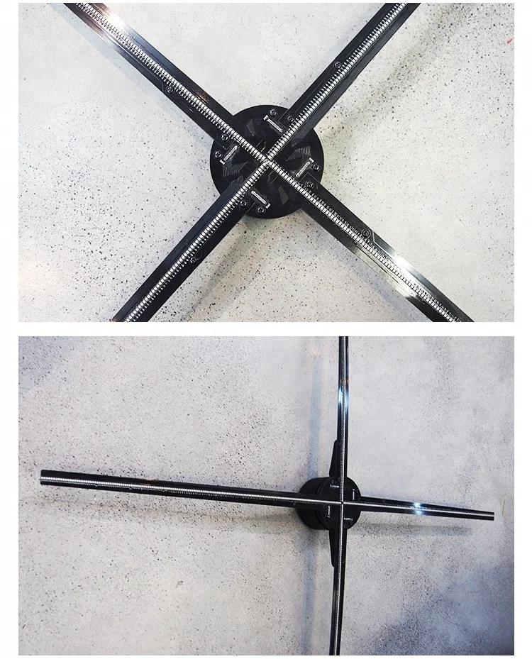 4 axis blades WIFI APP supporting holographic 3D LED hologram display trade show