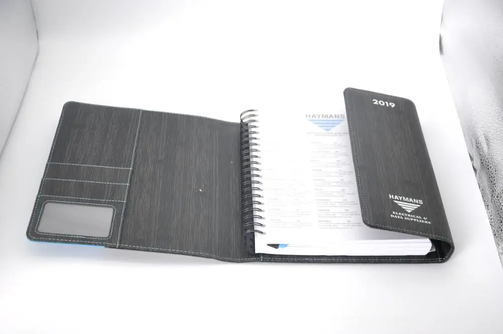 Personalized diary notebook printing with spiral binding and PU leather