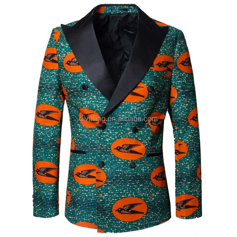 
2020 New Arrival !!! Direct Factory of Classical Shawl Lapel Wax Print Blazer with Lowest Wholesale Prices 