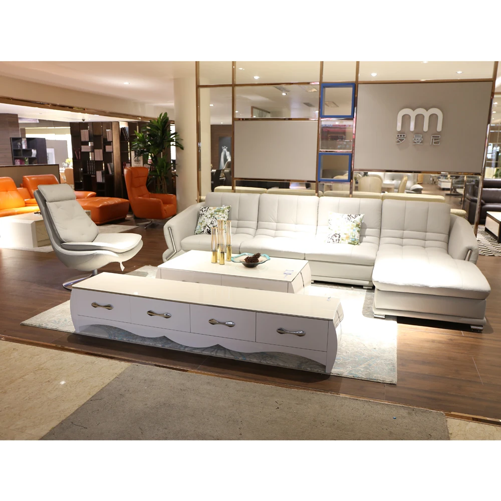 
Living room hotel use leather sofa set modern sectional furniture 2y552 