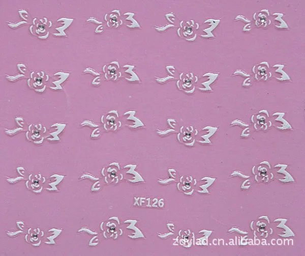 3D flower design Water Transfer Nails Art Sticker decals lady women manicure tools Nail Wraps Decals