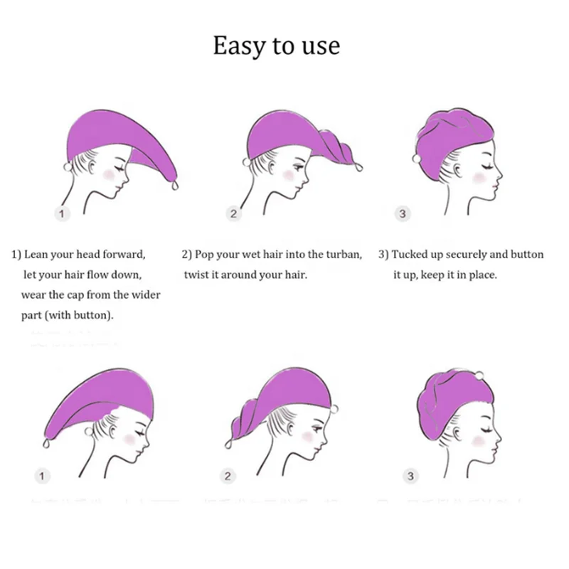 Amazon New product Quick dry Thick head towel wrap hair drier hat long hair shower cap high-absorbent cheap head towel