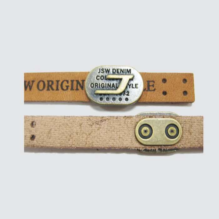 nickel lead free custom jeans pu patch label with metal logo