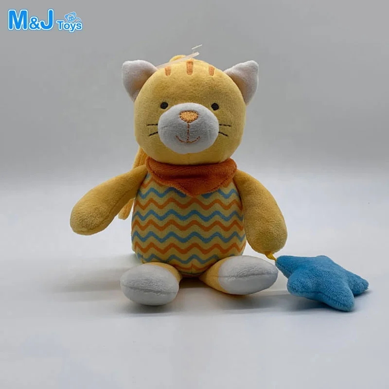 Soft Cat Stuffed Animals Music Toys For Infants Plush Musical Hanging Toy