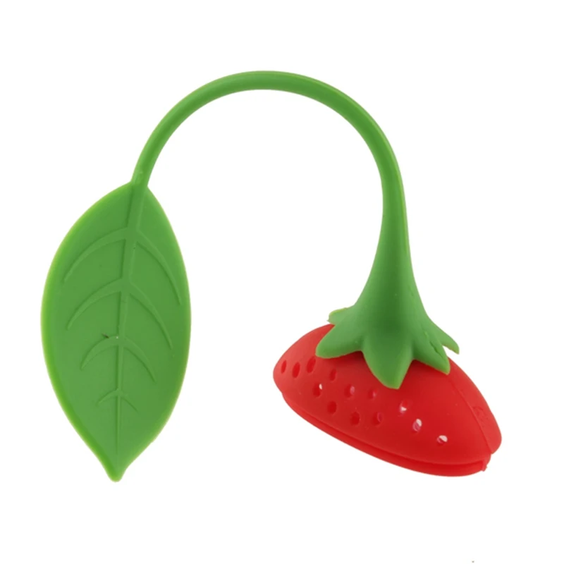 Reusable Fruit Design Silicone Tea Infuser Strainer Suitable for Use in Teapot Teacup and More (Yellow Strawberry)