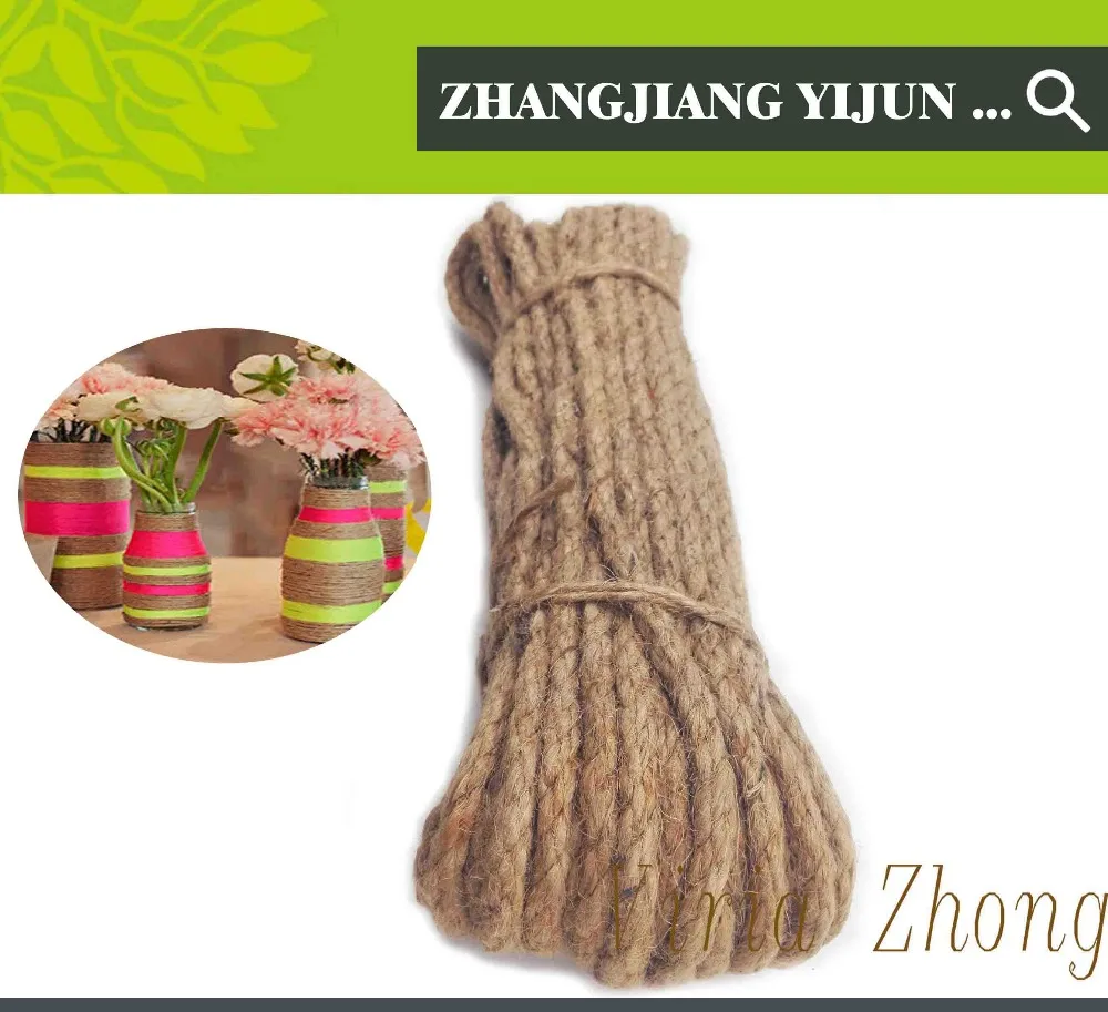 Jute rope bondage thick braided strong outdoor cordage raw fiber packing straw hard twisted string