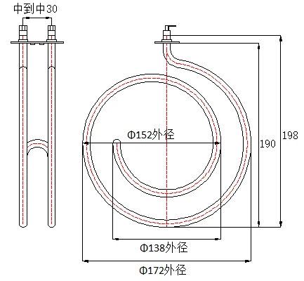 The popular TZCX brand 1500W 220/240V Electric air Heater replacement  stainless steel heating element