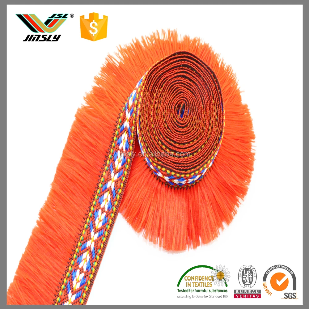 Wholesale Gold New Cheap Bullion Silk Tassel Fringe China Customized 55 People Manufacturer JSL7664 CN;GUA Jinsly