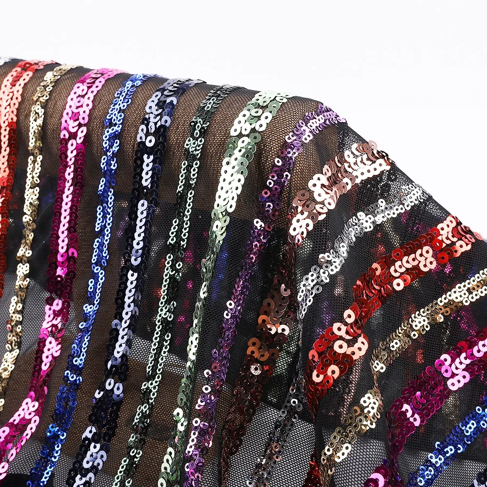 2019 New luxury sequin bridal gold embroidery tulle lace fabric mesh diy wedding