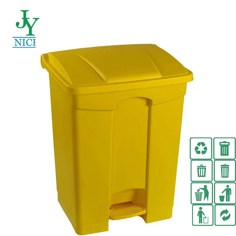 120 Liter Plastic Wheelie Bin with lid foot pedal Waste Bin 68L 87L factory biohazard tall trash can rectangular