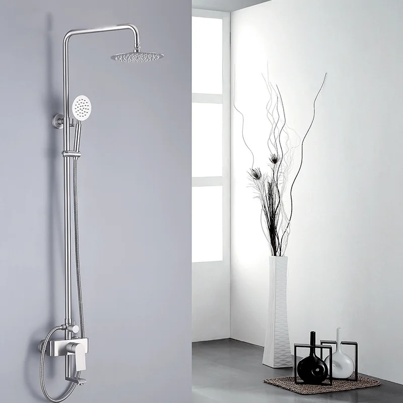 Wall Mounted Rain Shower and Massage Jet Head Hardware Sets in Bathroom Contemporary Stainless Steel Metered Faucets ODM & OEM