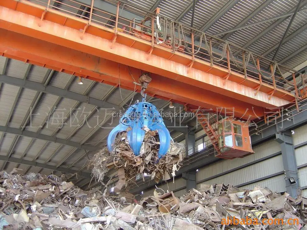 45T Double girder overhead crane used for steel scrap