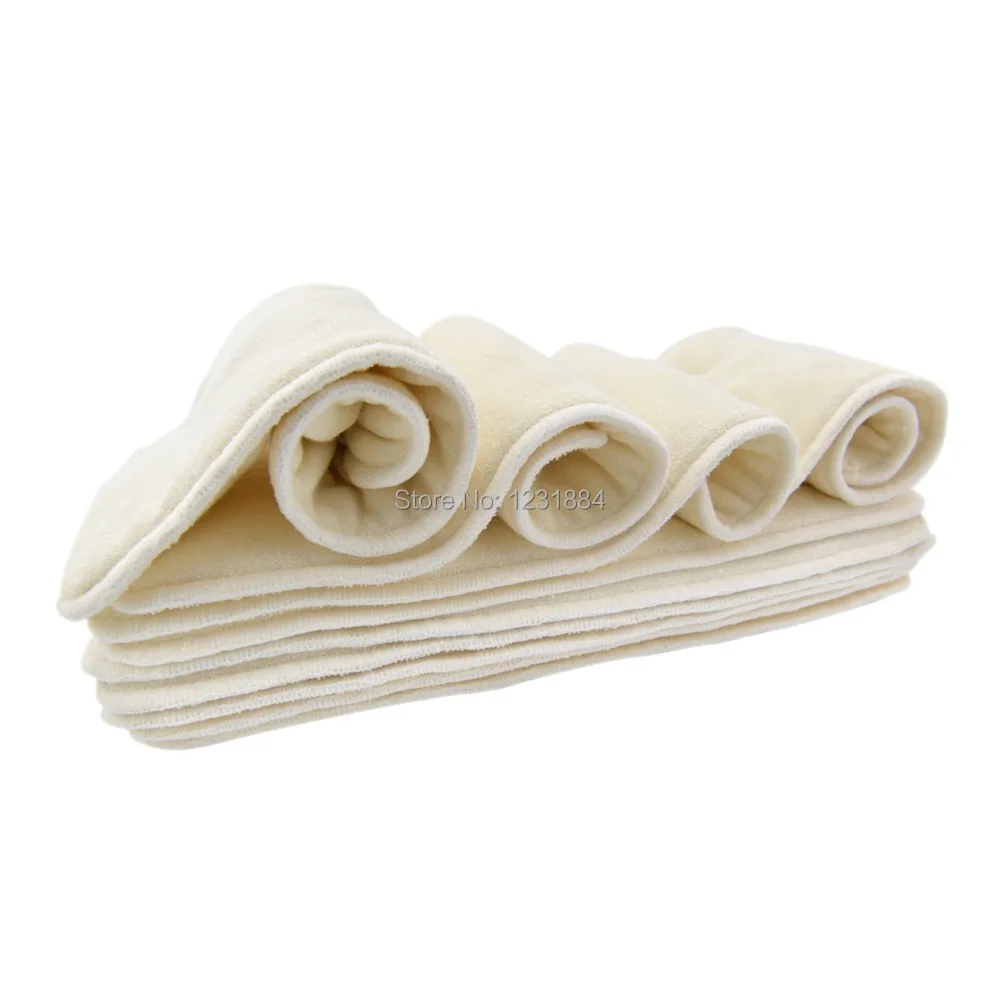 LilBit 10 pcs Free Shipping Anti bacterial Absorbent 4 layers Bamboo Diaper Inserts 100 Natural Bamboo