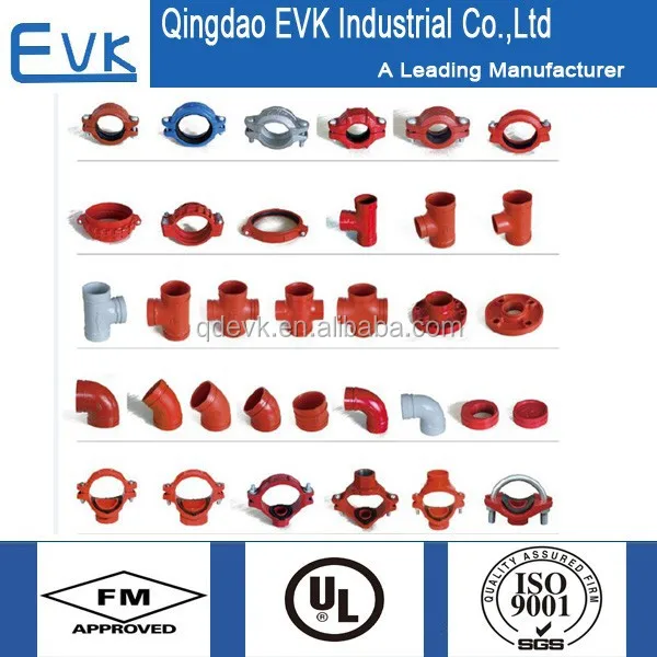 6 inch Grooved Rigid Pipe Clamps Ductile Iron Pipe Coupling