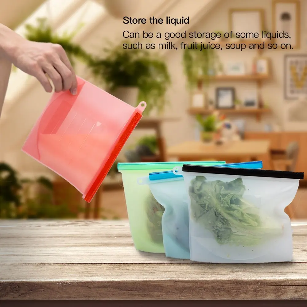 Insulated Plastic Lunch Bag Baggies for Sandwich Food Grade Silicone Bag for Food Storage