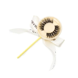 Wholesale Product 3D Mink False Eyelash Strip Lashes Lollipop Packaging