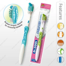 Anti bacteria adult oral plastic toothbrush with tongue cleaner for home