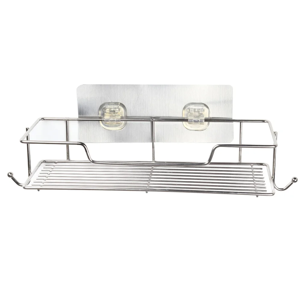 High Quality Rustproof Stainless Steel Metal Bathroom Shelves Wall Mounted Shower Caddy Adhesive Storage CN;ZHE