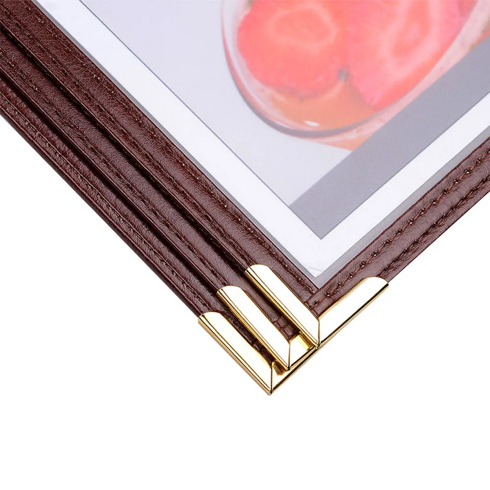 Custom PU leather menu folder and PU leather restaurant menu cover hotel leather menu holder folder