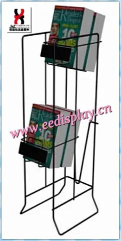Metal Wire Newspaper Magazine Display Rack / Brochure Display Holder