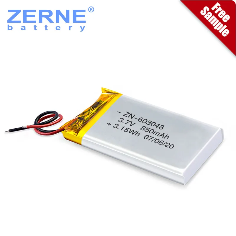 3.7v Lithium Polymer Battery 850mAh 603048