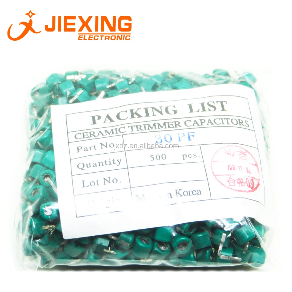 Trimmer Capacitor 30PF Green color 6mm diameter Variable capacitor adjustable TZ03R300 5.2P-10PF 100V