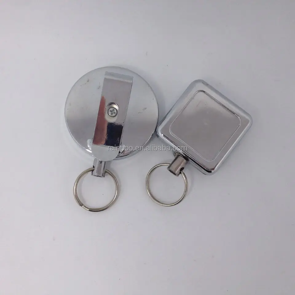 Logo printed cheap plating retractable yoyo id ski badge reel