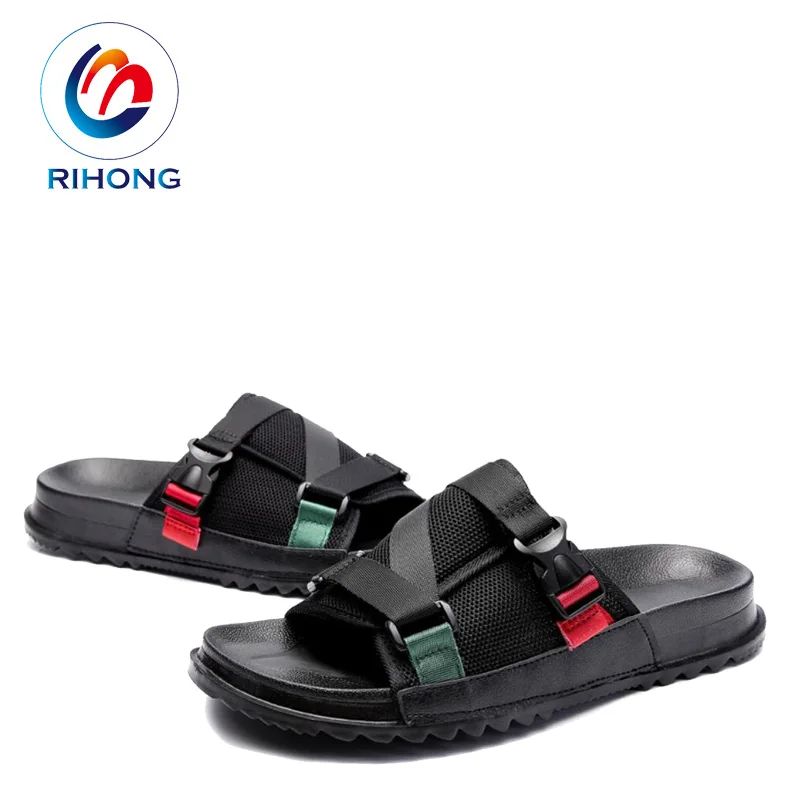 hot selling popular plain black eva pu designer sole wholesale cheap men room slipper