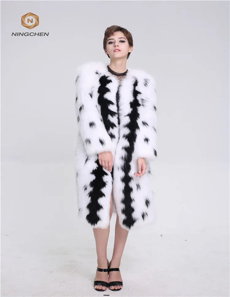 
Luxury New Baby White Fox Fur Coat Woman Real Fur Coat For Winter Warm Plus Size Overcoat 